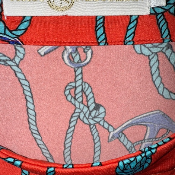 Tracy Negoshian Anchor Orange and Blue Mini Dress - Picture 6 of 6